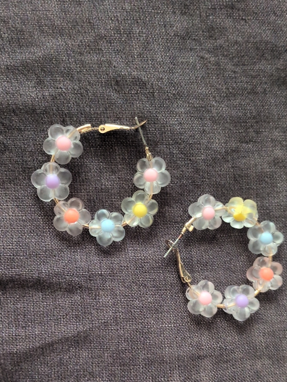 Daisy Bead Hoop Earrings